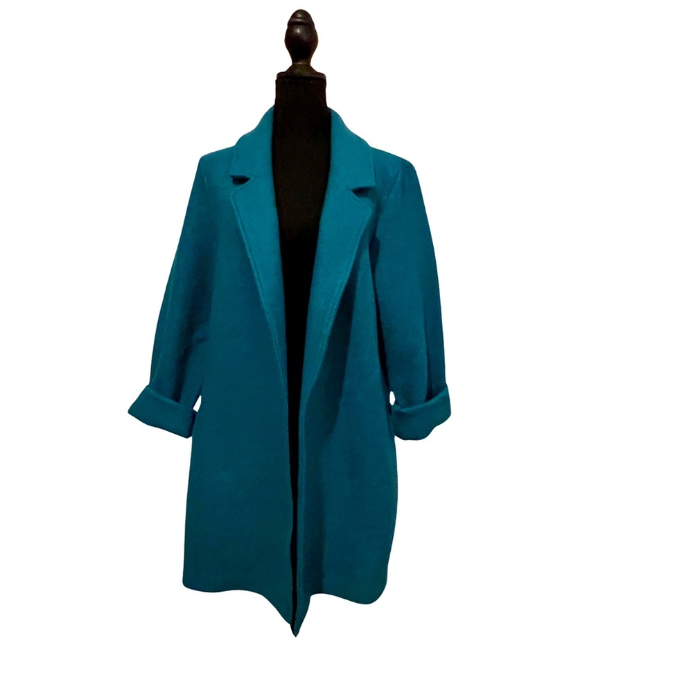 Rachel Zoe turquoise open style Jacket Size L (check measurements below! 👇)